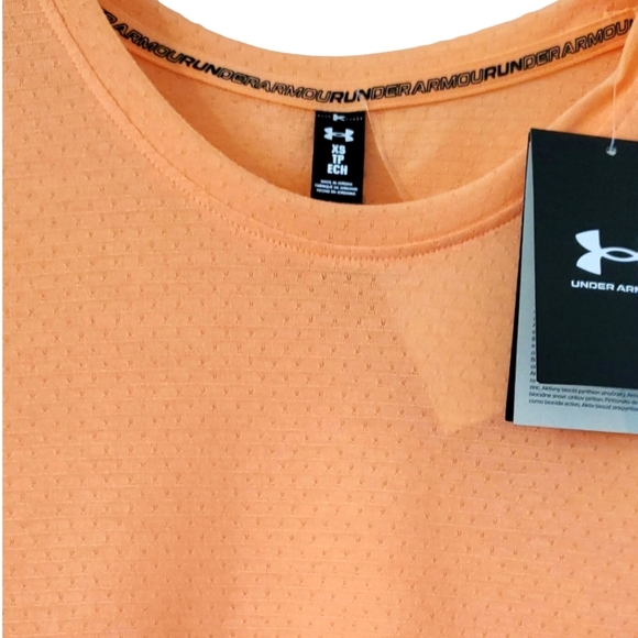 Under Armour UA Streaker Running Activewear Tshirt with Mesh Bubble Peach XS - Picture 7 of 7